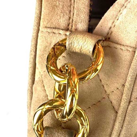 "Chanel Fringe Tassel Camera Bag Quilted Beige Sue - Picture 10 of 11